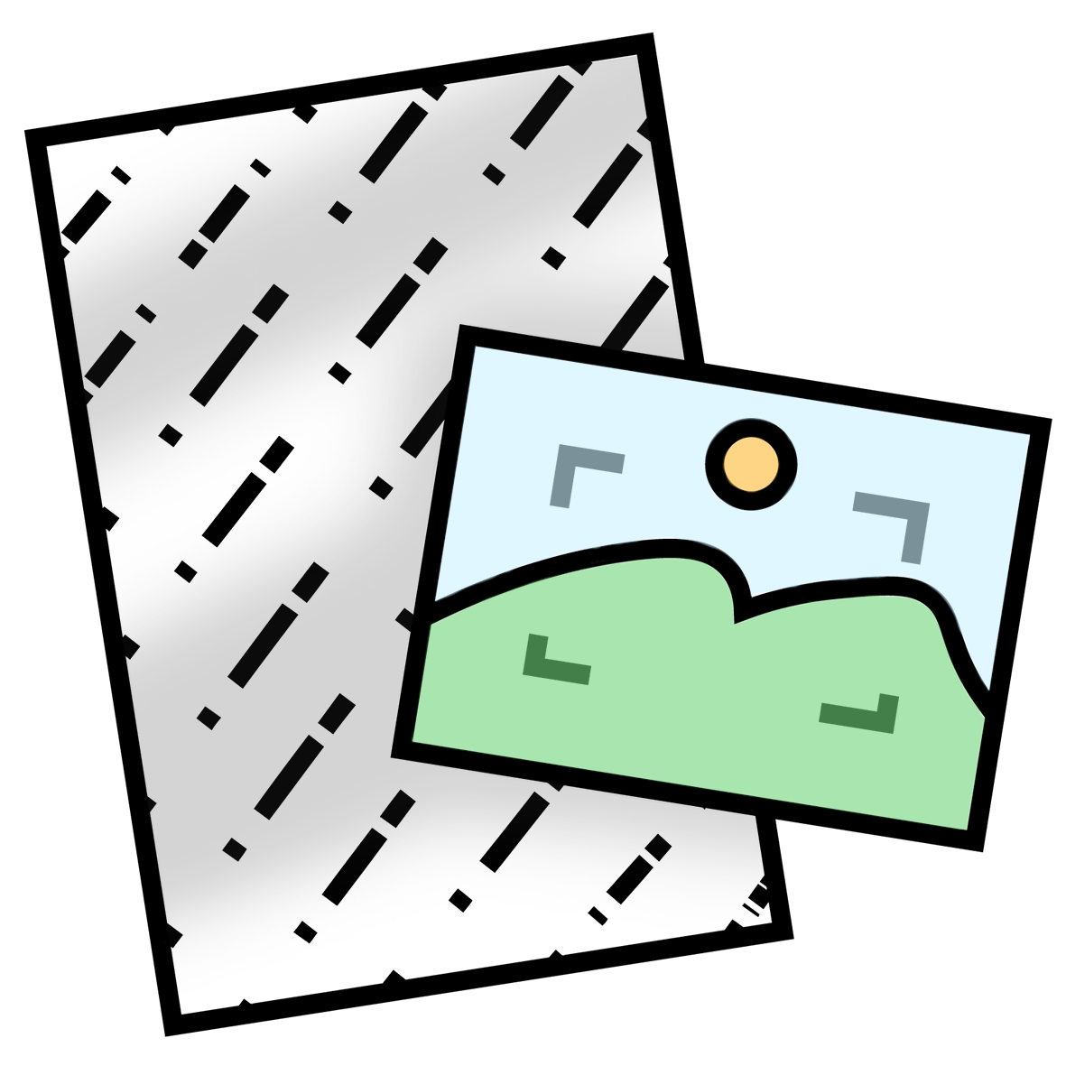 Watermarked sheet over an image